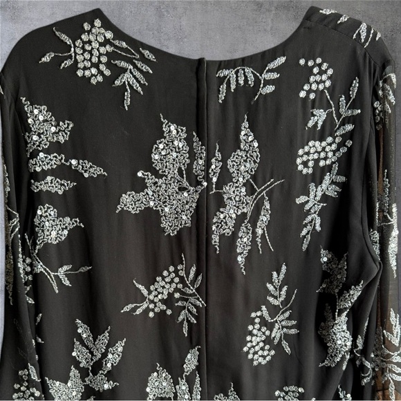 JKARA Black/Luster Grey Beaded Top - NWT - Picture 3 of 9